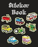 Sticker Book: Cute Vehicle Transportation Blank Sticker Book for Kids Collection Notebook Page Size by Michelia Creations