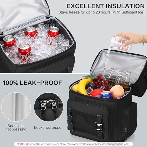 YOUNGOA Mochila Nevera Isotermica Grande, Doble Capa Impermeable Mochila Termica, Bolsa Picnic A Prueba de Fugas