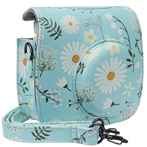 Blummy PU Leather Instax Mini 8 Camera Case for Fujifilm Instax Mini 8/ Mini 8+/ Mini 9 Instant Camera with Adjustable Strap and Pocket