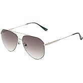 Foster Grant Sun Luv Good Vibes Aviator Sunglasses, Silver, 59mm,10260187.COM