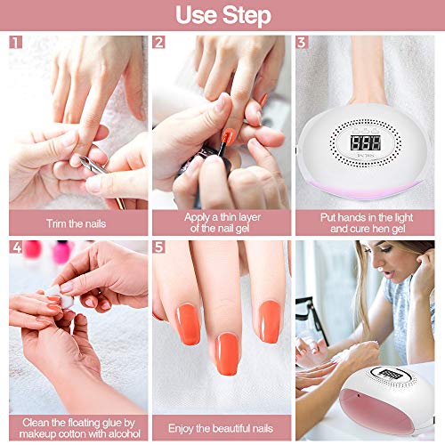 image for KMS 54W UV LED Nail Lamp, SKM Nail Dryer with 3 Timer Settings, Profes