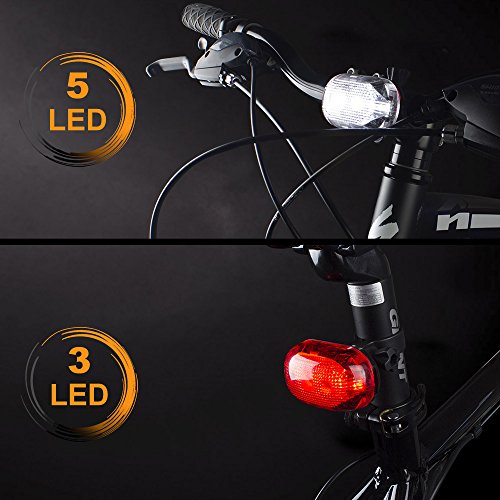 image for BV Bike Light Set, Bicycle LED Headlight and Taillight Set, Quick-Rele