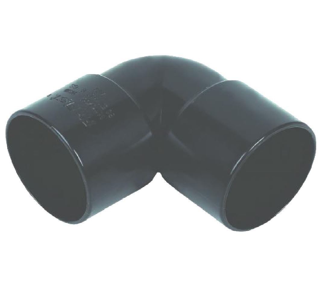 32mm (36mm) Black Solvent Waste Pipe 90 Degree Knuckle - Bag of 2