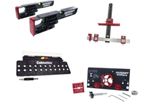 Milescraft 7300 Cabinet Kit – Cabinet Hardware Jig, Shelf Pin Jig, Hinge Jig and Drawer Slide Jig. Cabinet Handles, Drilling Jig, Euro Concealed Hinge Jig, Drawer Installation Jig – Ultimate Bundle