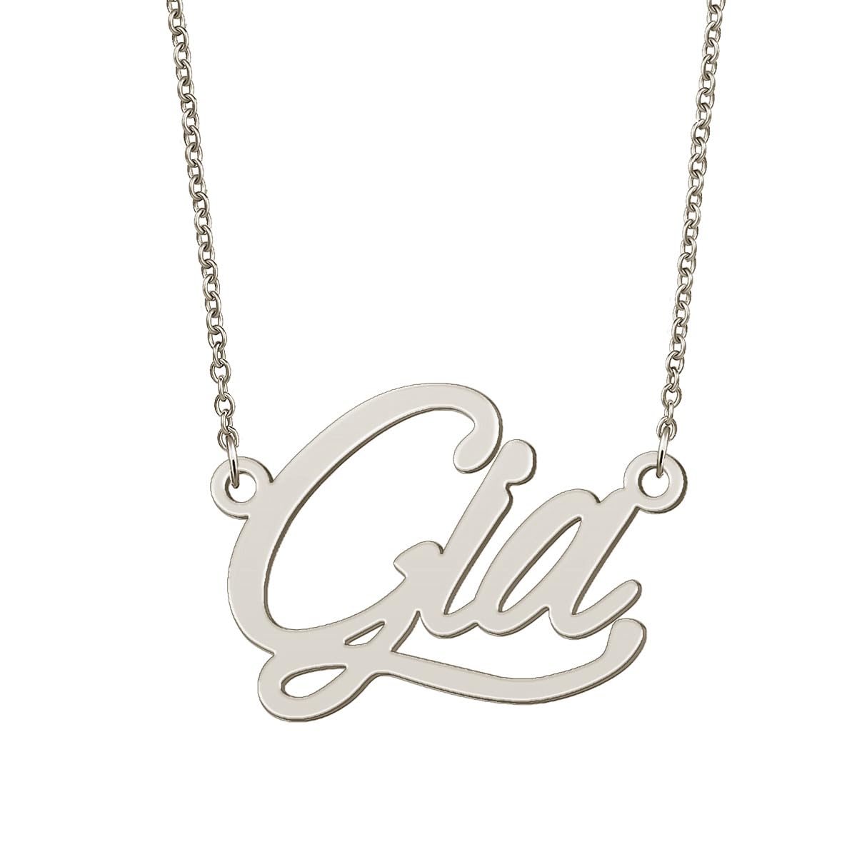 BYBWBL Gia Name Pendant Necklace Silver Color