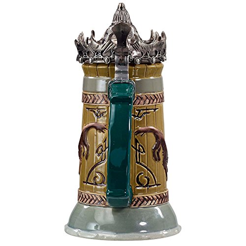 Game-of-Thrones-House-Stark-Stein--22-Oz-Ceramic-Base-with-Pewter-Baratheon-Crown-Top-ne-k