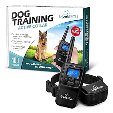 Remote-Controlled Dog Shock Collar “Lifetime Replacement Guarantee” – 1200 FT Range – 4 Modes (Shock, Light, Vibration & Beep) Safe For All Size Dogs (10Lbs – 100Lbs) – Rechargeable & Waterproof.