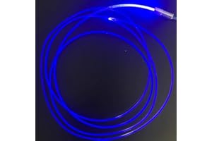 NEASEKUOIA 3mm 5meters/16ft PMMA Optic Fiber Cable Side Glow with 12V 1.5W LED Aluminum Illuminator Light Source for Home Car DIY (Blue)