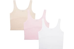 Happy Cherry Girls' Tank Top Vest Breathable Sleeveless Camisole Soft Cotton Underwear Cami Undershirts for Kids