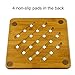 MelonBoat 4 Pack Bamboo Trivet Mat Set, Heavy Duty Hot Pot Holder Pads, 7