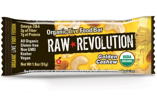 Raw Revolution Organic Live Food Bar, Golden Cashew, 1.8 Ounce (Pack of 12)