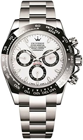 Affordable Luxury Swiss Cosmograph Oyster Stainless Steel High - end Watch Mechanical Self winding MOVEMENT Black Cerachrom BEZEL White Dial