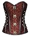 Charmian Women's Spiral Steel Boned Steampunk Gothic Bustier Corset with Chains