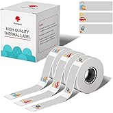 Phomemo D30 Label Tape, Black Text on Transportation Pattern Clear Labels Paper Thermal Printer Sticker Self-Adhesive Label Maker Tape, 14mm x 40mm (0.55x1.57) 3-Roll