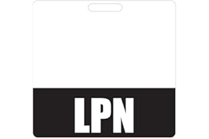 LPN Badge Buddy (Black) - Heavy Duty Badge Tags for Licensed Practical Nurses - Double Sided Identification Card