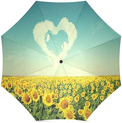 Summer Beautiful Yellow Sunflower Anti Rain Windproof Travel Golf Sports Foldable Umbrella