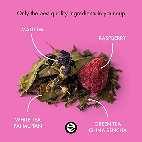 Grüner Tee Lose Dose mit Himbeer-Veilchen Geschmack, Aromatisierter Grüntee und Weißtee „From Paris With Love“ ca. 40… – Bild 3