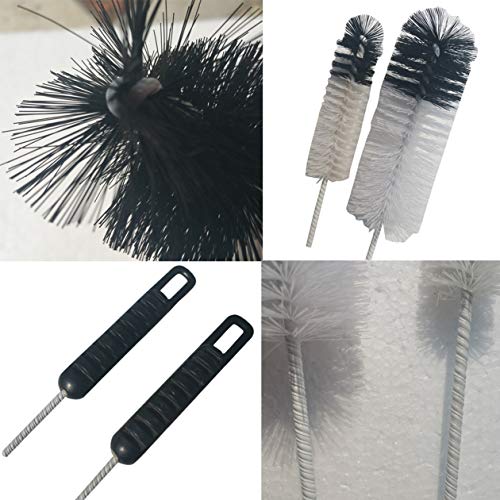 NewFerU Wire Bottle Cleaning Brush Set Small Large Thin Long Handle Utility Cleaner Bendable Flexible for Narrow Neck Skinny Spaces of Water Beer Wine Baby Bottles,Pipe,Tube,Flask,Decanter,Straw (4)