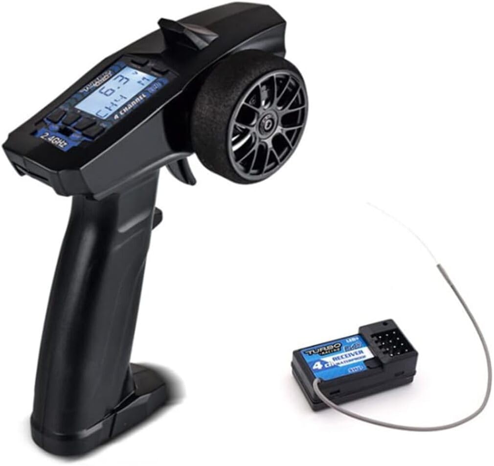 aneegfpv Turbo RC Remote and Receiver P32 2.4G 4CH RC Controller LCD Display with Waterproof Radio Transmitter 91803G-C for RC Car Boat PK FS-GT3B (P32)