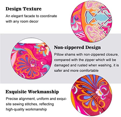 Shatex Queen Size Comforter Sets 3 Piece All Season Warm Bedding Comforters & Sets - Ultra Soft Polyester Bohemia Bedding Comforter Sets - Salmon Pink Boho Queen Comforter with 2 Pillow Shams