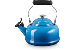 Le Creuset Enamel On Steel Whistling Tea Kettle with Metal Finishes, 1.7 qt., Marseille