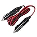KUNCAN 4FT 12-24V Double Male to Male Cigarette Lighter Plug Extension Cable, with LED Lights, 16 AWG Heavy Duty Cable, Power Charger Cord, Fuse 10A