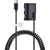 Tectra USB-C PD to LP-E6 Dummy Battery, LP-E6N AC Power Adapter for Canon EOS 90D 80D 70D 60D R R5 R6 5D Mark II III IV, 6D Mark II, 7D Mark II Cameras
