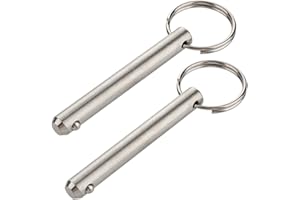 VTURBOWAY 2 Pcs Large Quick Release Pins, Diameter 3/8"(9.5mm), Usable Length 2.4"(61mm), Overall Length 3"(76mm), Full 316 Stainless Steel, Bimini Top Pin, Marine Hardware
