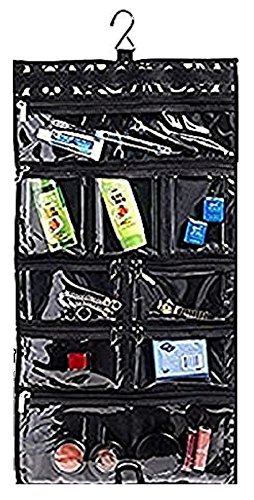 Hanging Travel Organizer, 9 Large Clear Zipper Pockets for Makeup, Toiletry, Cosmetics, Underwear, Jewelry, Lingerie Holder Bag for Women - Closet, Wall or Door (Paisley)