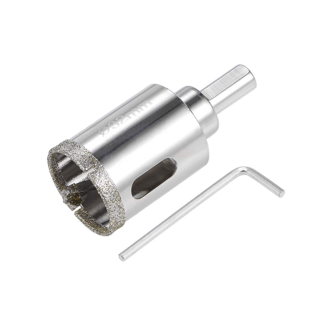 TA-VIGOR 32mm Diamond Drill Bit Glass Hole Saw Set, Hollow Core Drill Bit with Spotting Drill Bit, Tile Hole Cutter Set Core Drill Bits Center Pilot for Ceramics Porcelain Tile Bottles Pots Brick