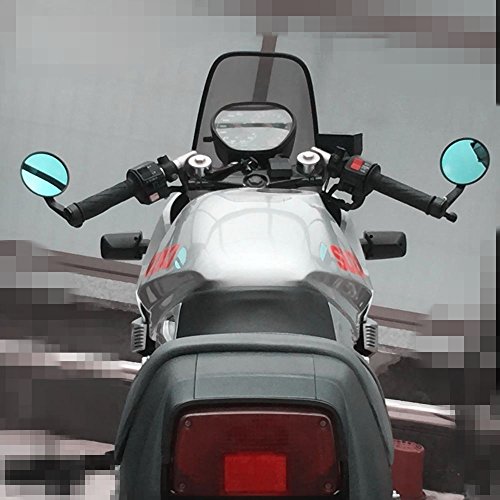 Universal Bar End Mirrors Motorcycle Handlebar Mirrors 7/8" Handle Round for Aprilia, BMW, Buell, Ducati, Harley Davidson, Honda, Indian, Kawasaki, KTM, Suzuki, Triumph and Yamaha Silver
