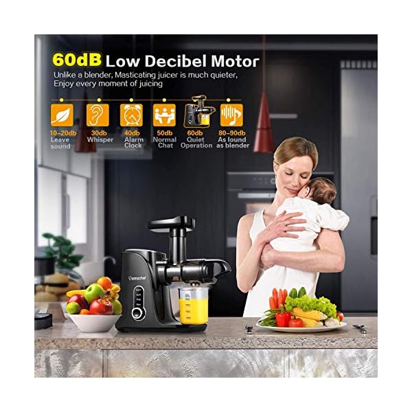 Juicer-MachinesAMZCHEF-Slow-Masticating-Juicer-Extractor-Cold-Press-Juicer-with-Two-Speed-Modes-2-Travel-Bottles500MLLED-Display-Easy-to-Clean-Brush-Quiet-Motor-for-VegetablesFruits-Black AMZCHEF Cold Press Juicer with 2 Speed Control - High Juice Yield Juicer Machines with Ultradense Filter - Masticating…