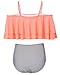 Tempt Me Women Two Piece Swimsuit High Waisted Ruffled Flounce Bikini Orange XL