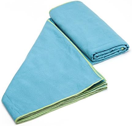 Microfiber Sports Towel, Quick Drying Suitable for Camping, Gym, Beach, Swimming, Backpacking (20 x 40 inch, Light Blue/Green)