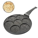 SCS Direct Angry Birds Pancake Pan - Breakfast Cake Griddle with 7 Unique Flapjack Characters - Non Stick