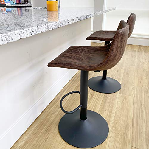 SUPERJARE Bar Stools Set of 2 360° Swivel Barstool Chairs with Back