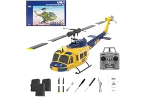 Actualia 1/48 RC Helicopter for Adults, RC ERA C032 UH-1 Huey 2.4G 6CH Gyro Stabilized Remote Control Aircraft with Altitude Hold & Optical Flow, One-Key Takeoff/Landing