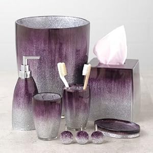 Amazon.com: Stardust Purple Bath Collection - Wastebasket: Home & Kitchen