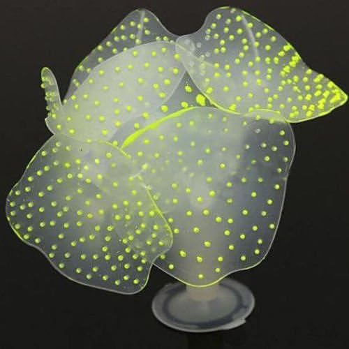 Fluorescent coral yollow Aquarium Fish Tank Landscape Decoration Glow Simulation Animal Plants Ornament no.35