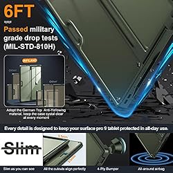 INFILAND Surface Pro 9 Case, Crystal Clear