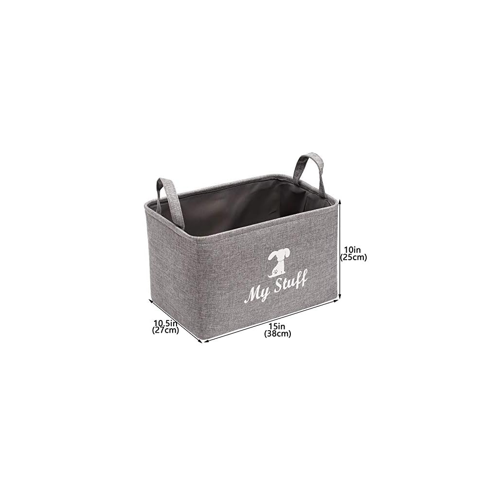 Pethiy Canvas Dog Toy Storage Dog Toy Basket Box for dog toy bins, Dog