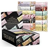 Truvani Plant Based Snack Bars | Variety 12 Pack | 5-8g Protein | USDA Organic and Vegan | The Only Bar | Dairy, Soy, and Glu