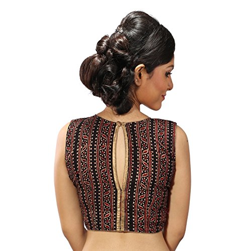 intrigue mirror work printed cotton readymade blouse