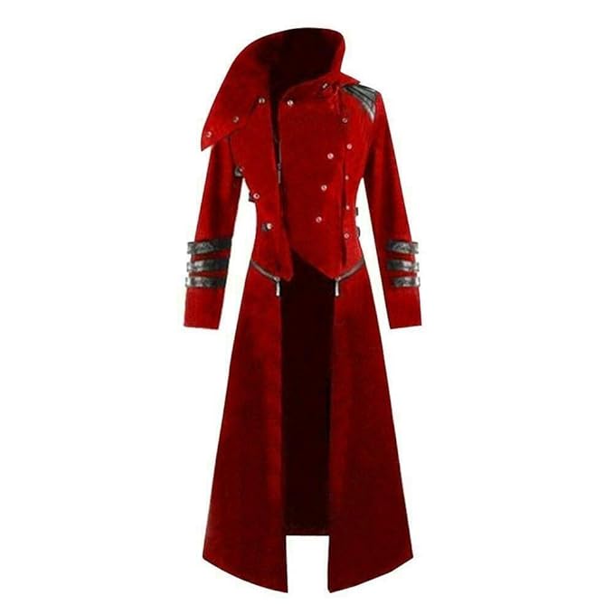 long red hooded coat