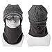 Comhats Winter 2 Piece Wool Knit Hat & Scarf Set for Men Women Visor Beanie Fleece Lined Cold Weather Warm Gray Medium