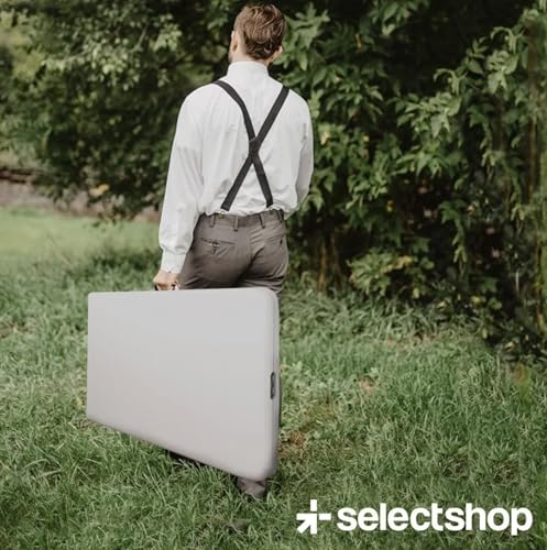 SELECTSHOP Mesa Plegable 2.40 Metros Comedor para Jardin Plegable De Plastico Resistente Tipo Portafolio Mesa de Trabajo Multiusos Comedor Grande para Jardin