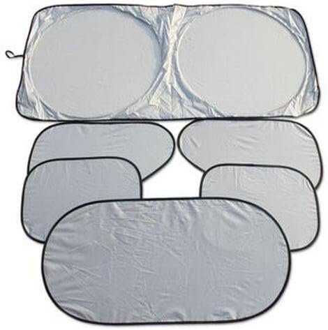 LIVDAT 6 Pcs Car Windshield Side Window Back Window Sun Shade Universal Fit Reflective Polyester Material Blocks Heat Sun and Keeps Your Vehicle SUV Truck Cool