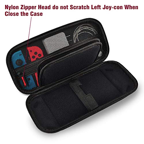 Aukor Carrying Case for Nintendo Switch with 20 Games Cartridge Holders, Protective Hard Shell Travel Carrying Case Pouch for Nintendo Switch Console Accessories, Black