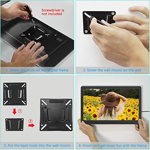 17 inch Digital Picture Frame, 1920x1080 IPS Screen Digital Photo Frame with 32G SD Card and Wall Mount, Motion Sensor, Auto Power On/Off, Music Support 1080P Video, SD Card and USB