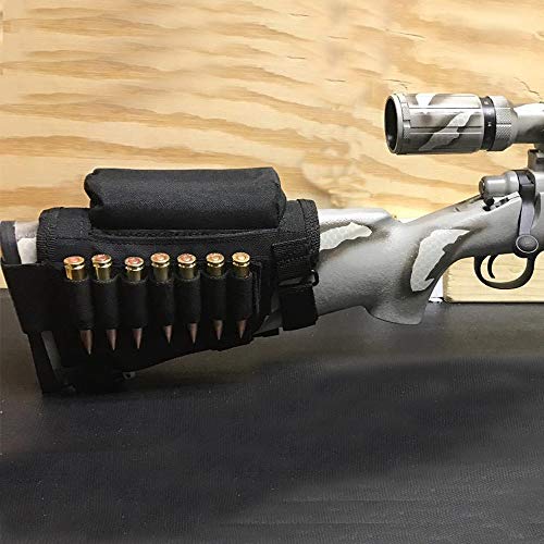 WuuYe Rifle Buttstock, Adjustable Tactical Cheek Rest Pad Ammo Pouch with 7 Shells Holder for Huntin - //coolthings.us